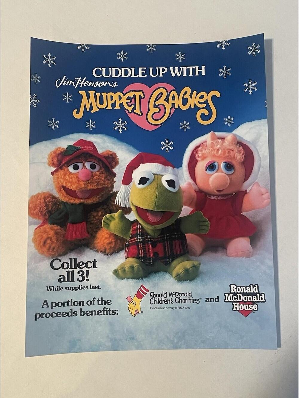 McDonalds Muppet Babies Happy Meal REPRINT Display Ad Sign Poster McDonald’s